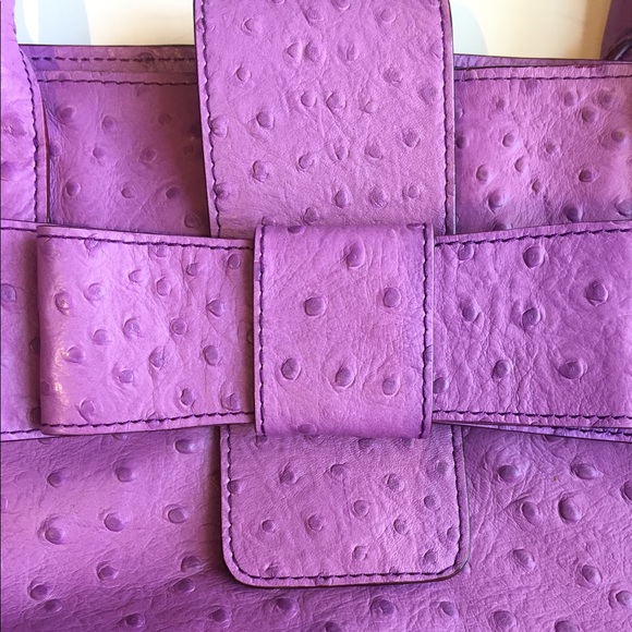 ⛔️SOLD⛔️Kate Spade Purple Ostrich shoulder bag bow - Picture 3 of 8